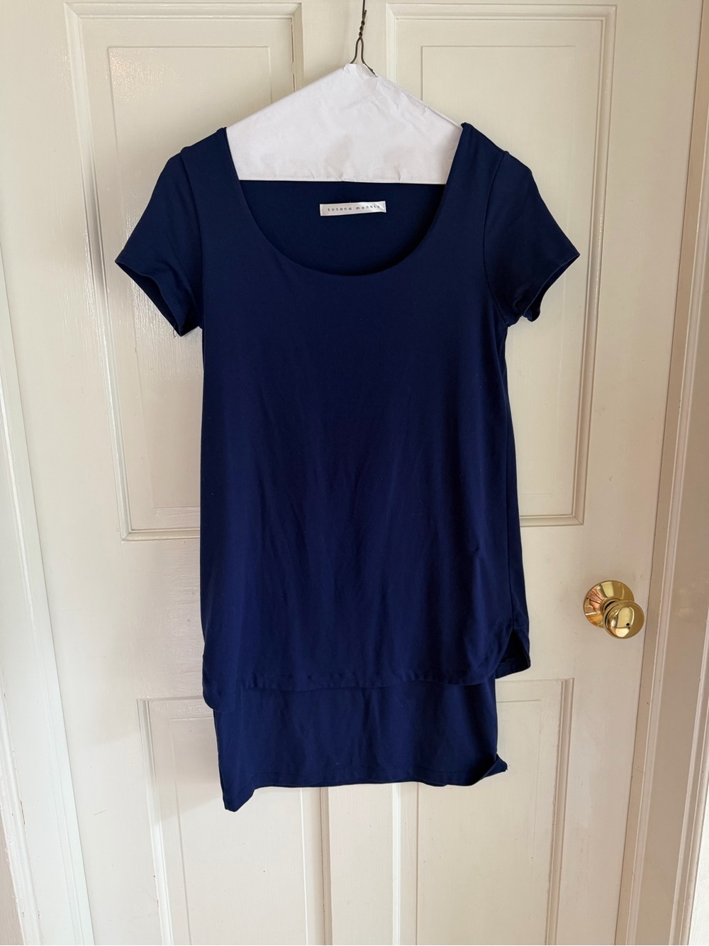 Susana Monaco Navy Layered Hem Mini Dress Size S